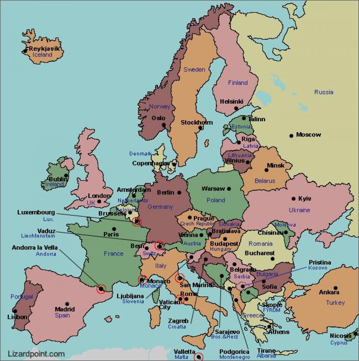 מפה של בוקרשט אירופה