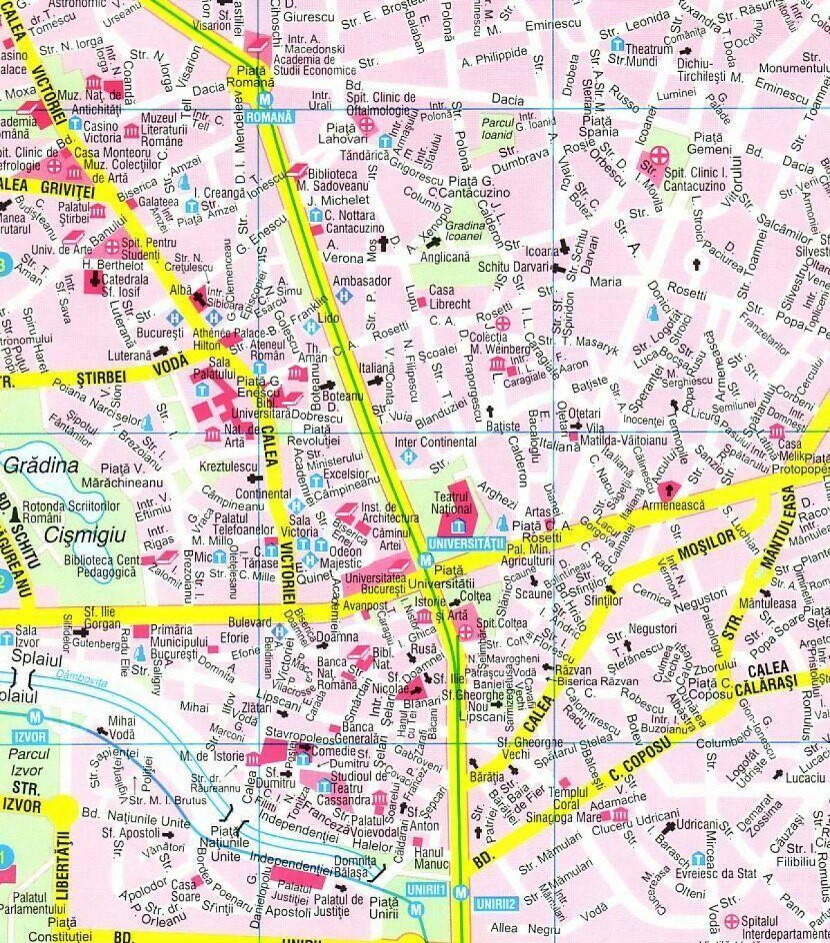 מפה של מרכז העיר בוקרשט