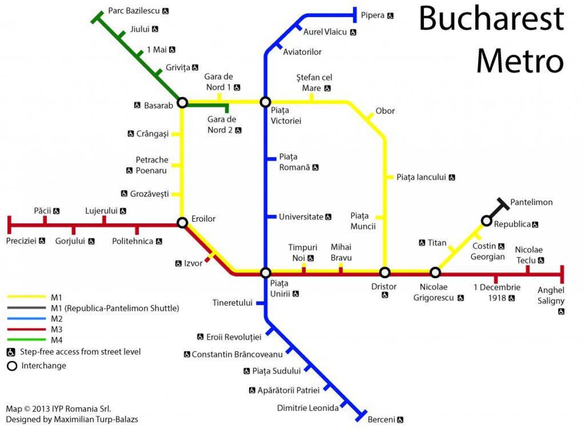 מפה של בוקרשט תחבורה ציבורית 