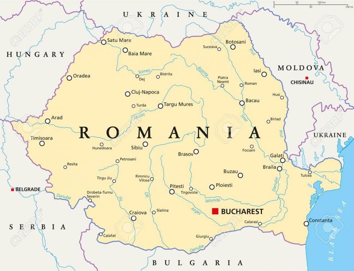 עיר הבירה של רומניה מפה