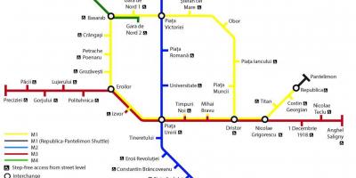 מפה של בוקרשט תחבורה ציבורית 